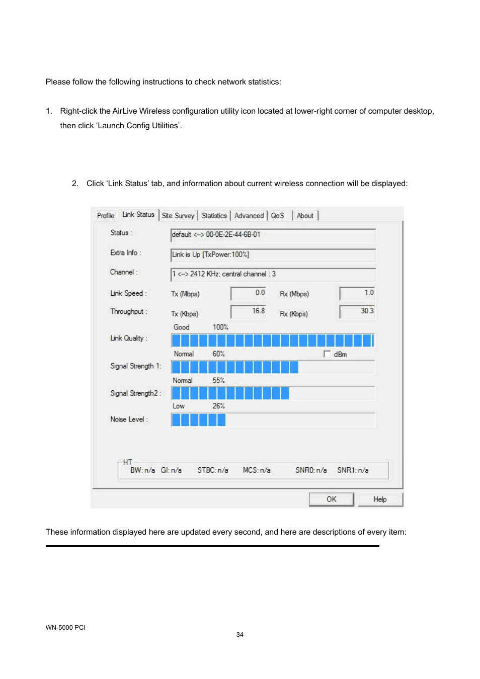 4-2 link status | AirLive WN-5000PCI User Manual | Page 37 / 50