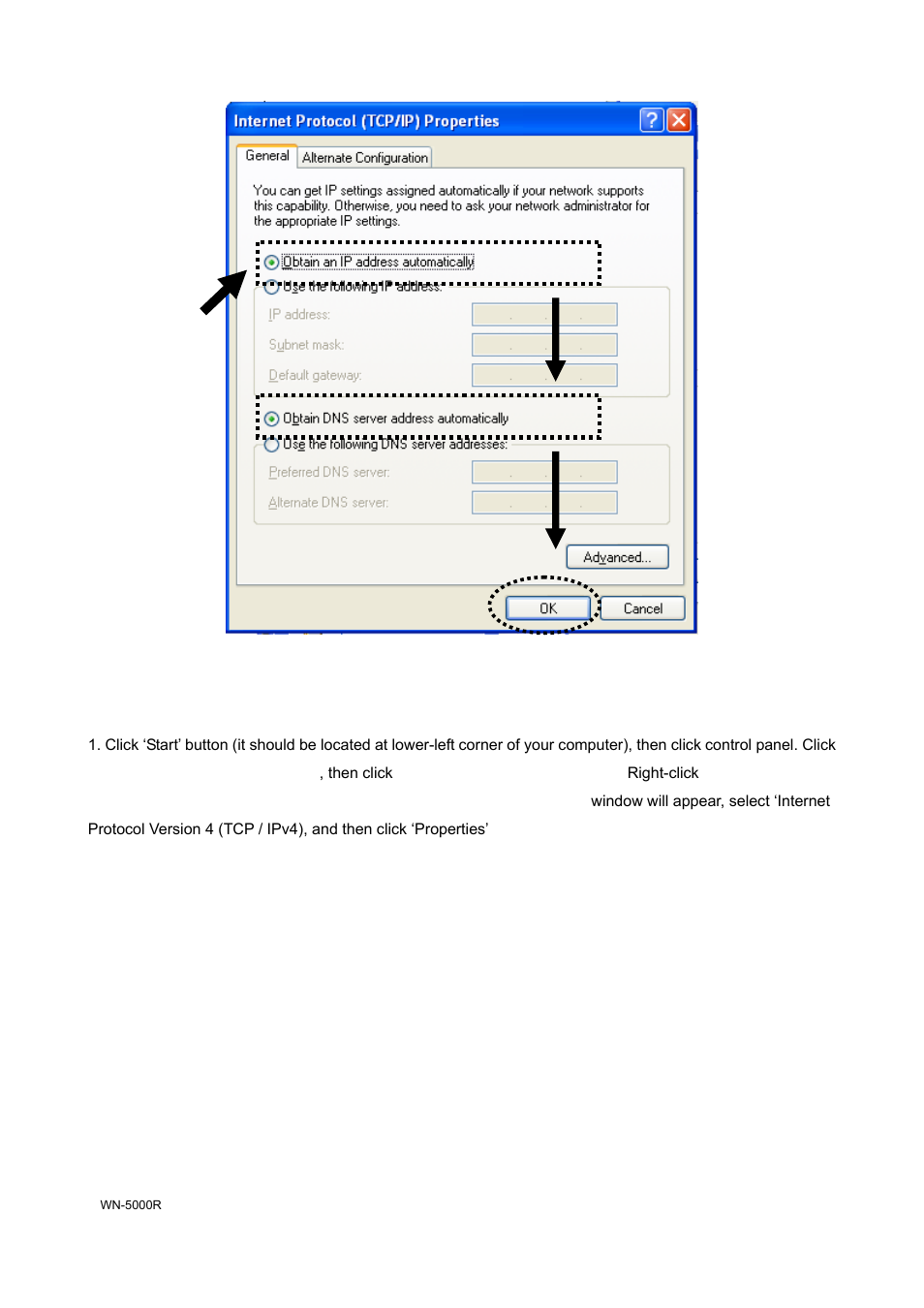 2-4windows vista ip address setup | AirLive WN-5000R User Manual | Page 19 / 107