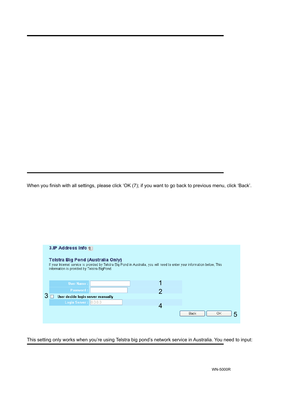 3-7 setup procedure for ‘telstra big pond | AirLive WN-5000R User Manual | Page 32 / 107