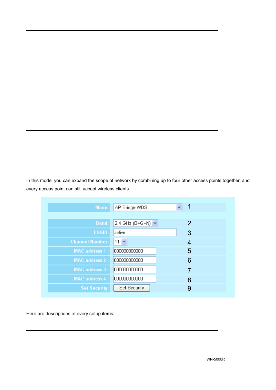 7-1-4 setup procedure for ‘ap bridge – wds | AirLive WN-5000R User Manual | Page 58 / 107