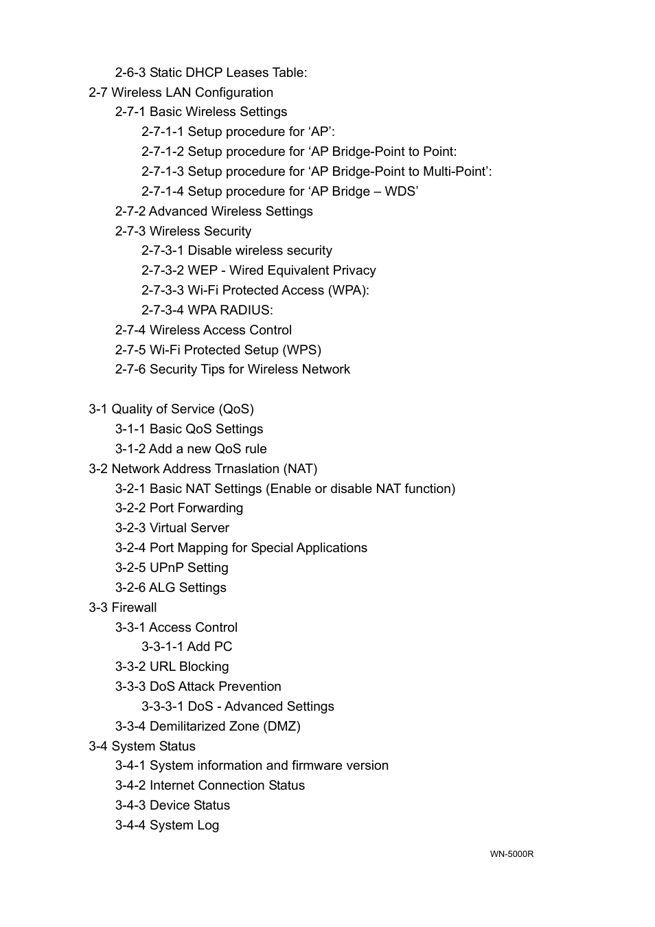 Chapter 3: advanced functions | AirLive WN-5000R User Manual | Page 6 / 107