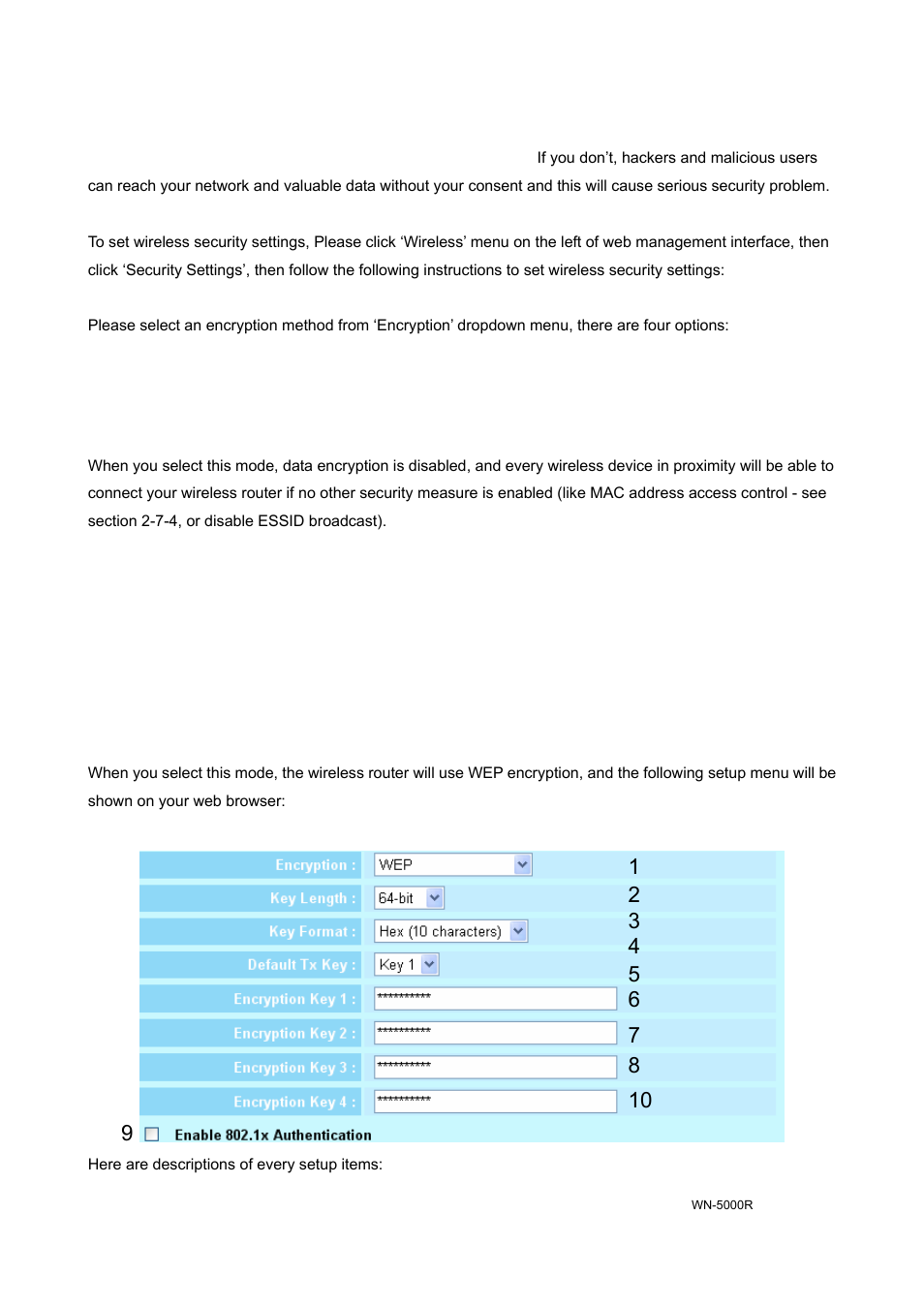 7-3 wireless security | AirLive WN-5000R User Manual | Page 62 / 107