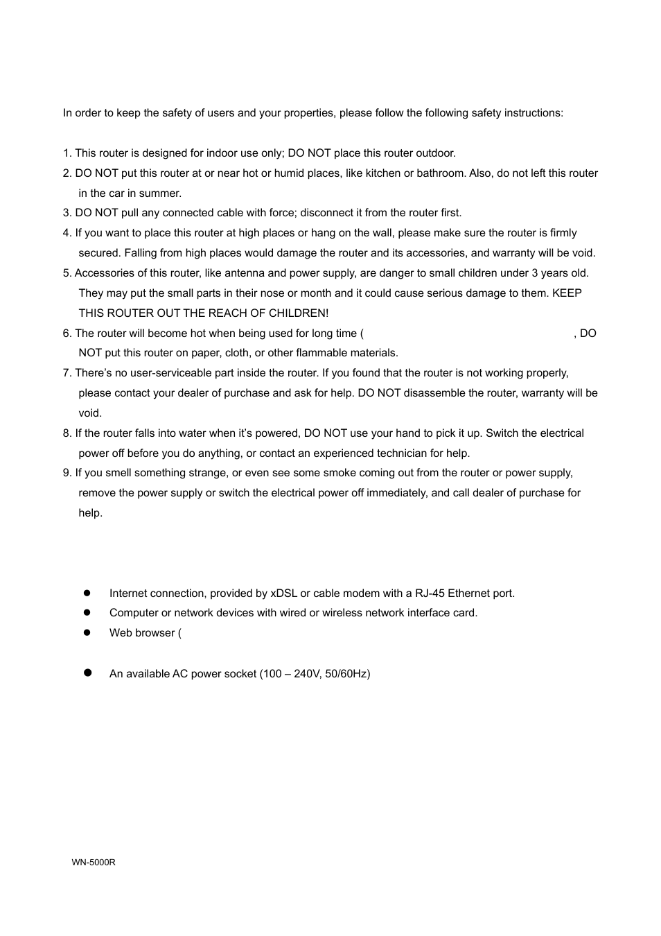 2 safety information, 3 system requirements | AirLive WN-5000R User Manual | Page 9 / 107