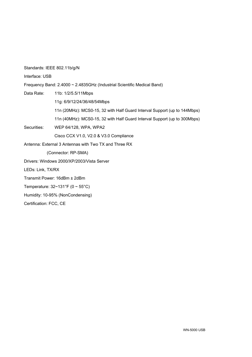 Chapter 3: appendix, 1 hardware specification | AirLive WN-5000R-USB v2 User Manual | Page 42 / 47