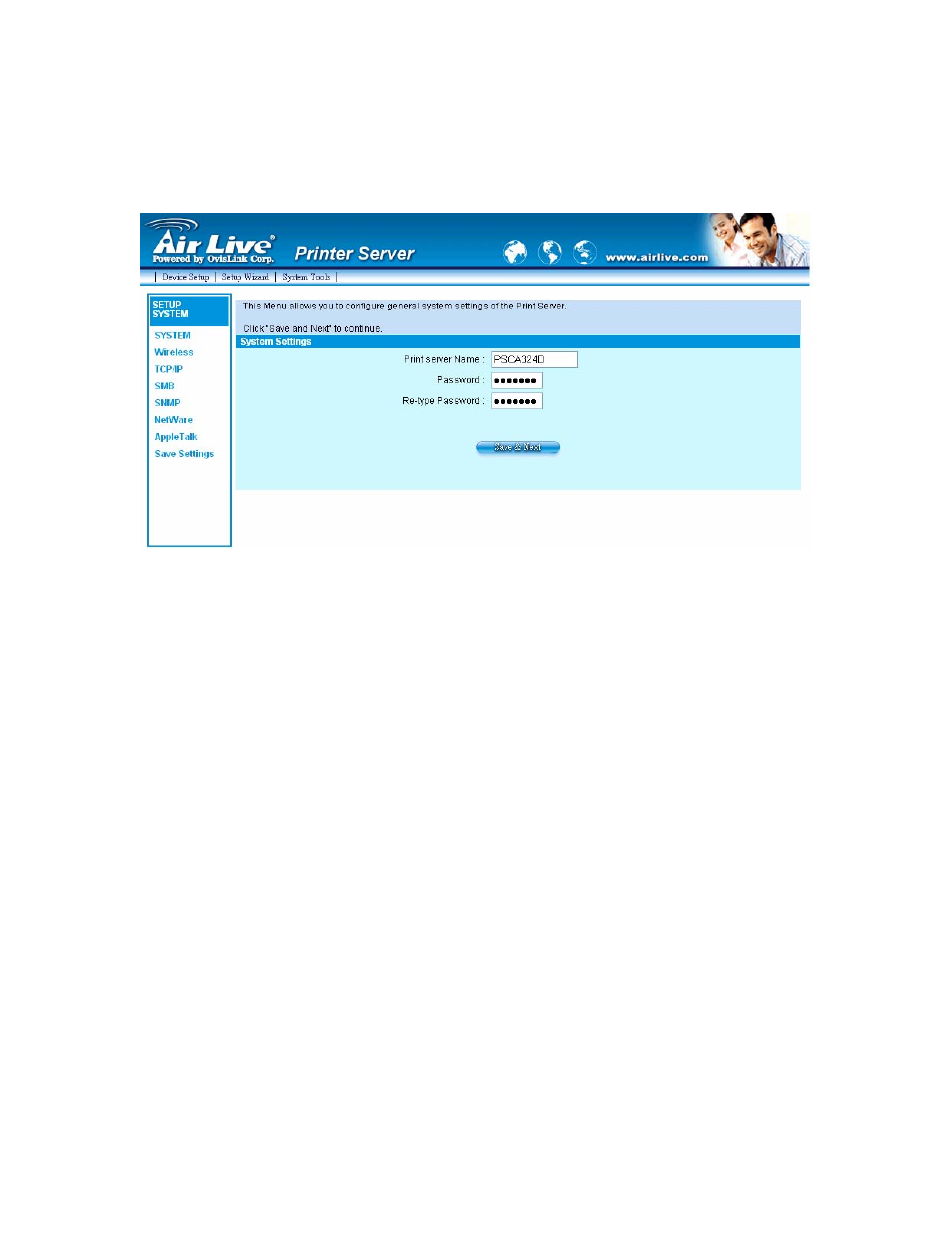 4 setup wizard, 1 system | AirLive WP-201G User Manual | Page 105 / 134