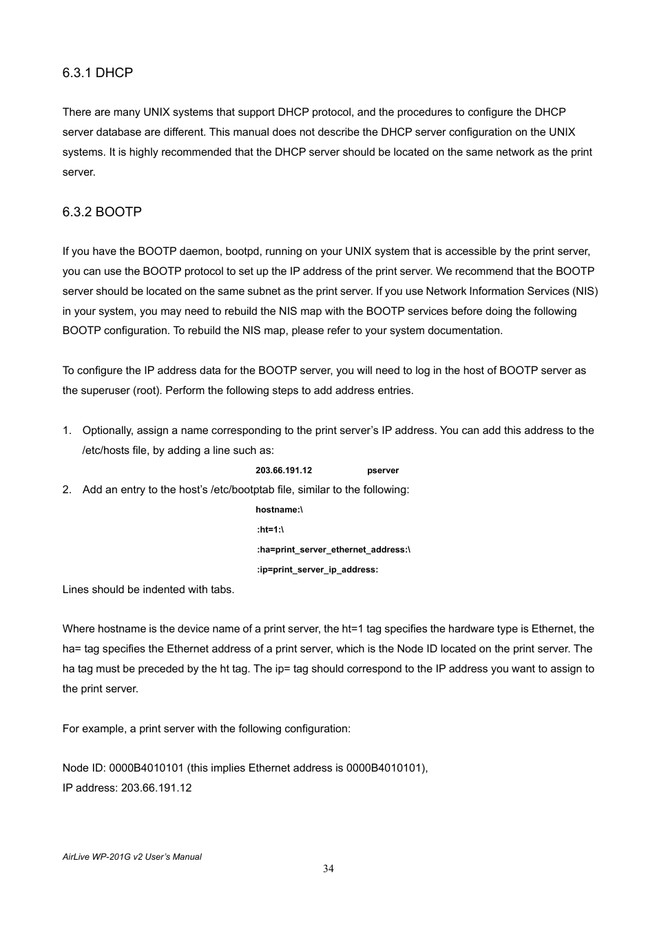 1 dhcp, 2 bootp | AirLive WP-201G V2 User Manual | Page 42 / 97