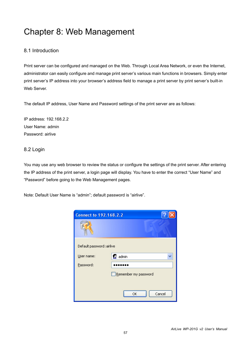 Chapter 8: web management | AirLive WP-201G V2 User Manual | Page 65 / 97