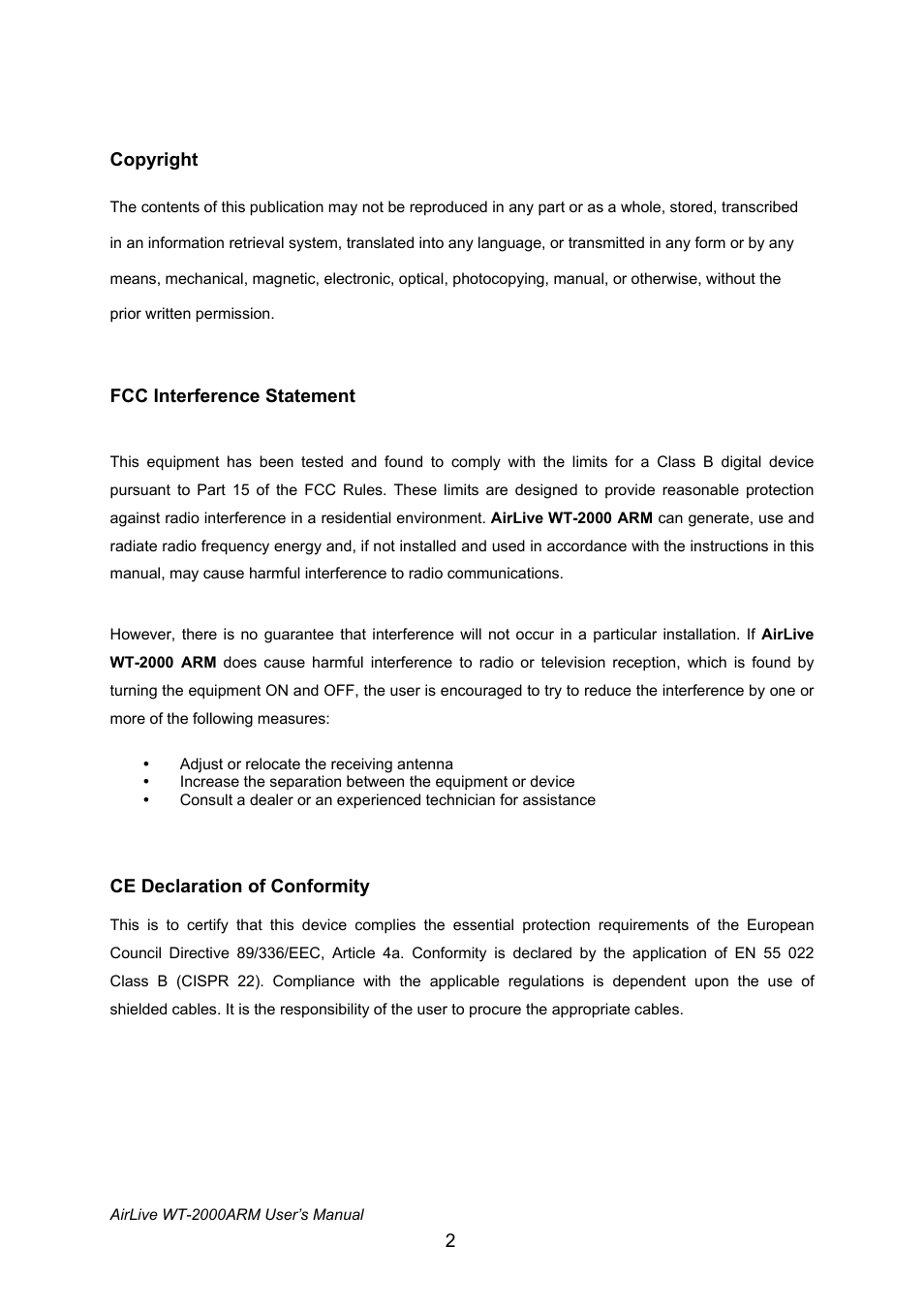 AirLive WT-2000ARM User Manual | Page 4 / 65
