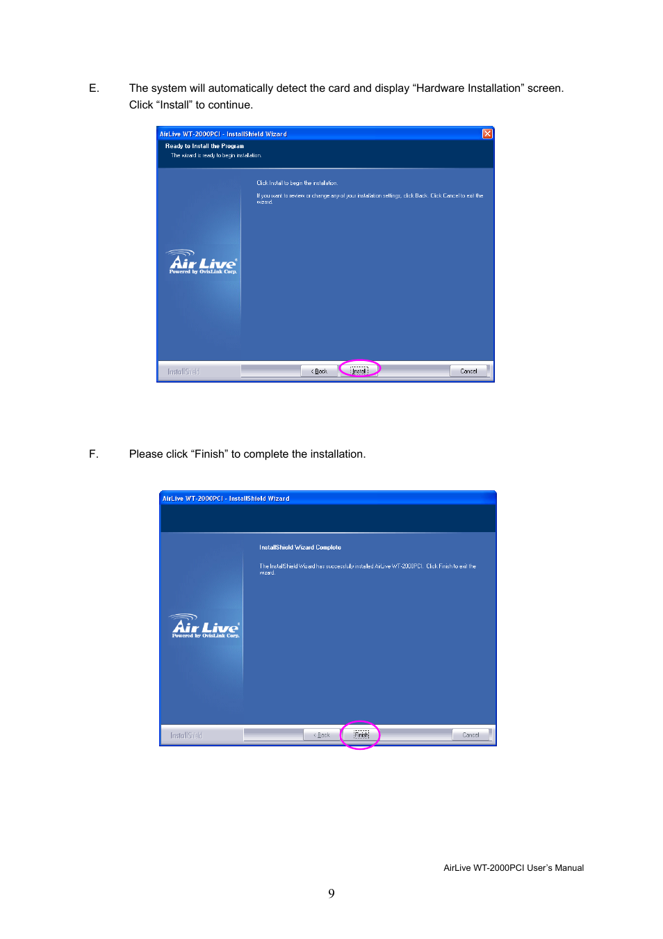 AirLive WT-2000PCI User Manual | Page 10 / 35