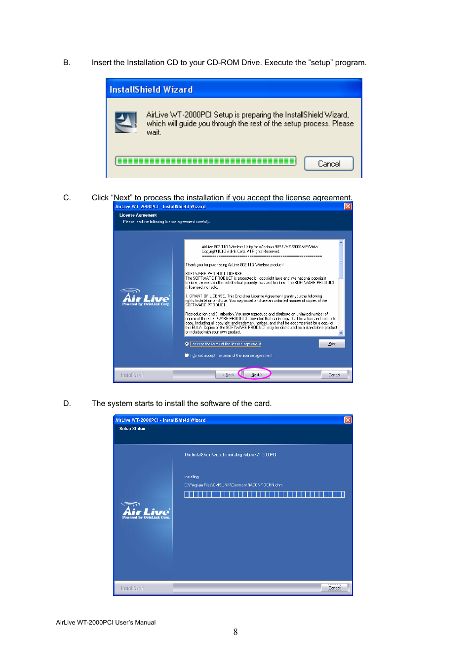 AirLive WT-2000PCI User Manual | Page 9 / 35