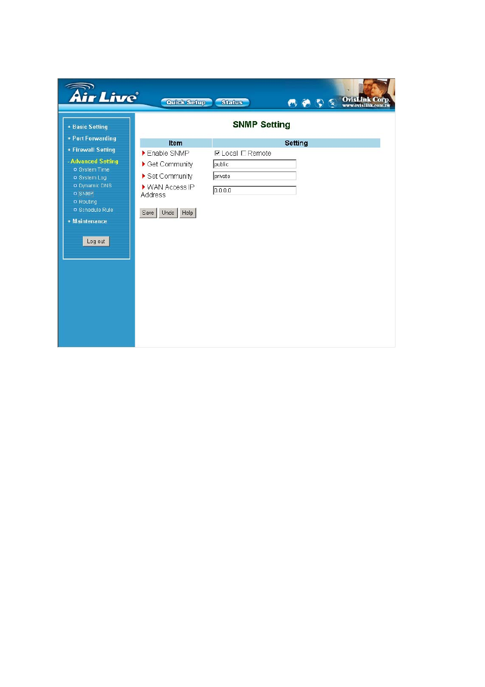 4 snmp setting | AirLive WT-2000R User Manual | Page 54 / 99