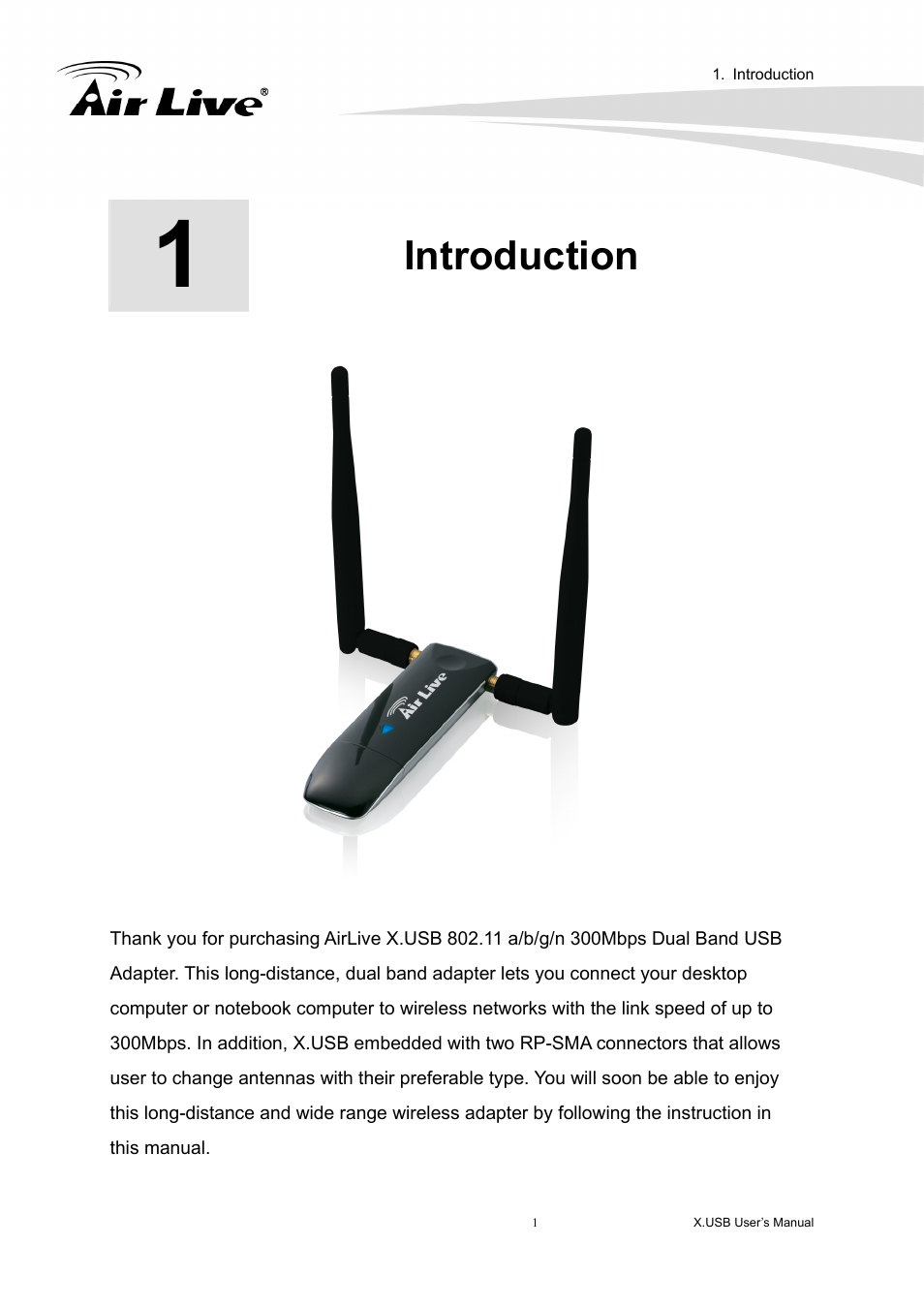 Introduction | AirLive X.USB User Manual | Page 6 / 36