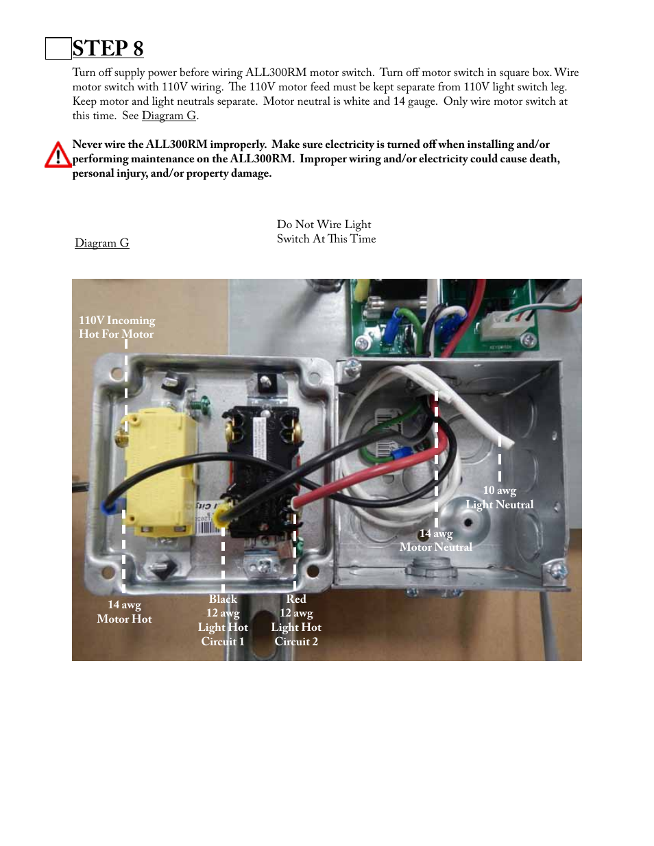 Step 8 | Aladdin Light Lift ALL300RM-CM(Two Circuit Fixtures Only) User Manual | Page 7 / 21