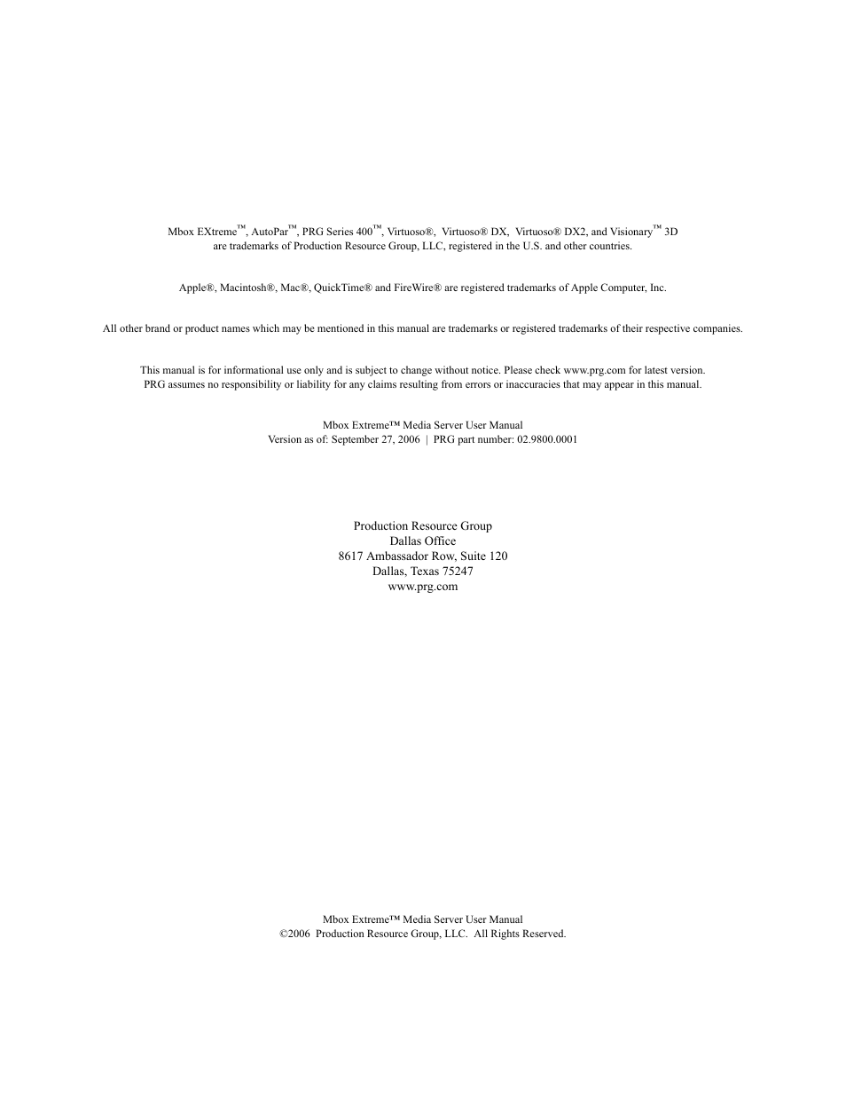 PRG Mbox EXtreme User Manual | Page 2 / 84
