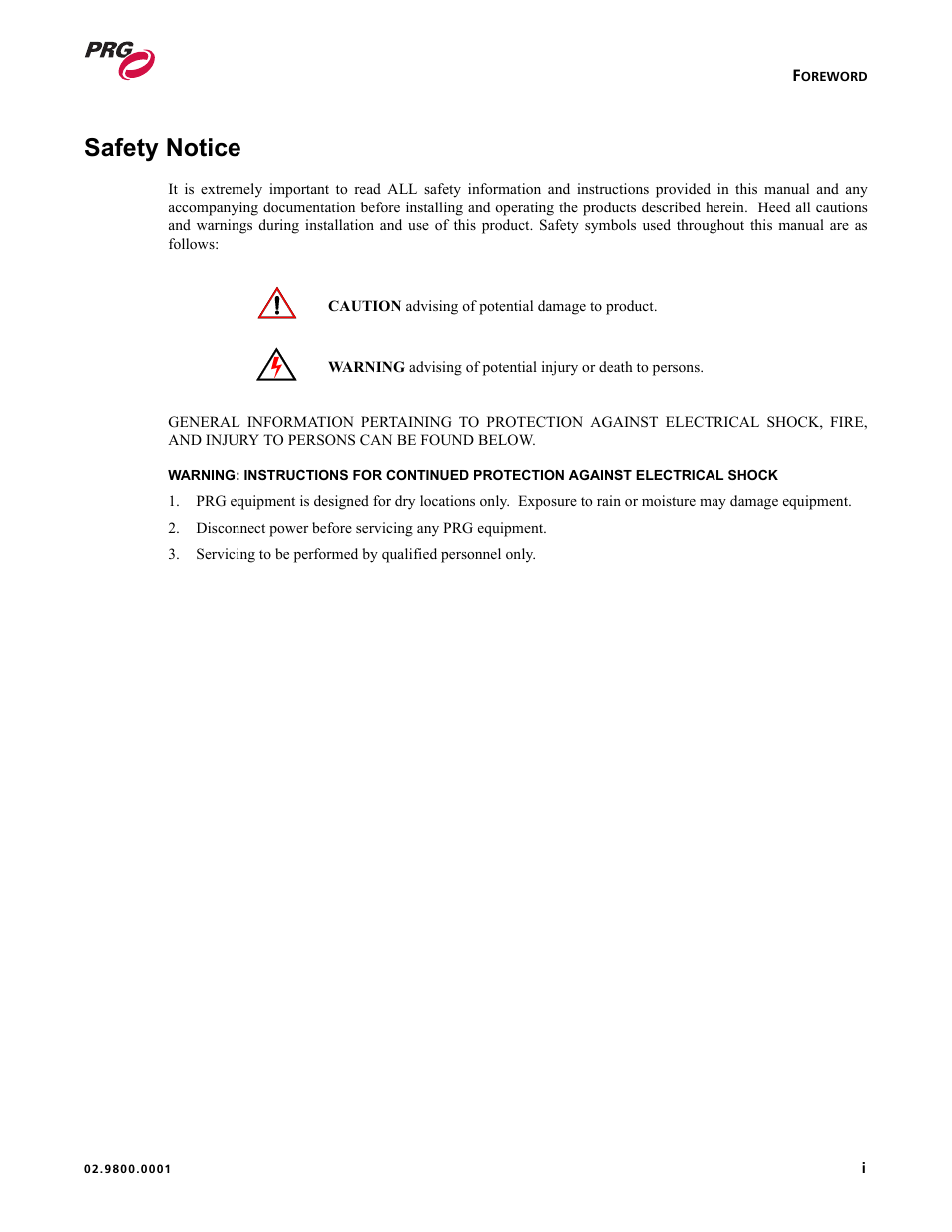 Safety notice | PRG Mbox EXtreme User Manual | Page 3 / 84