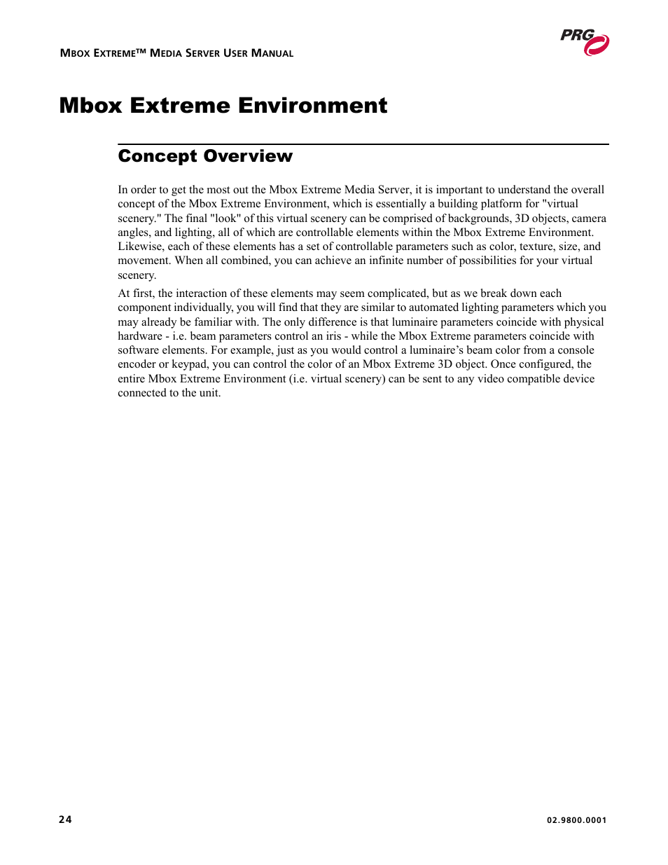 Mbox extreme environment, Concept overview | PRG Mbox EXtreme User Manual | Page 32 / 84