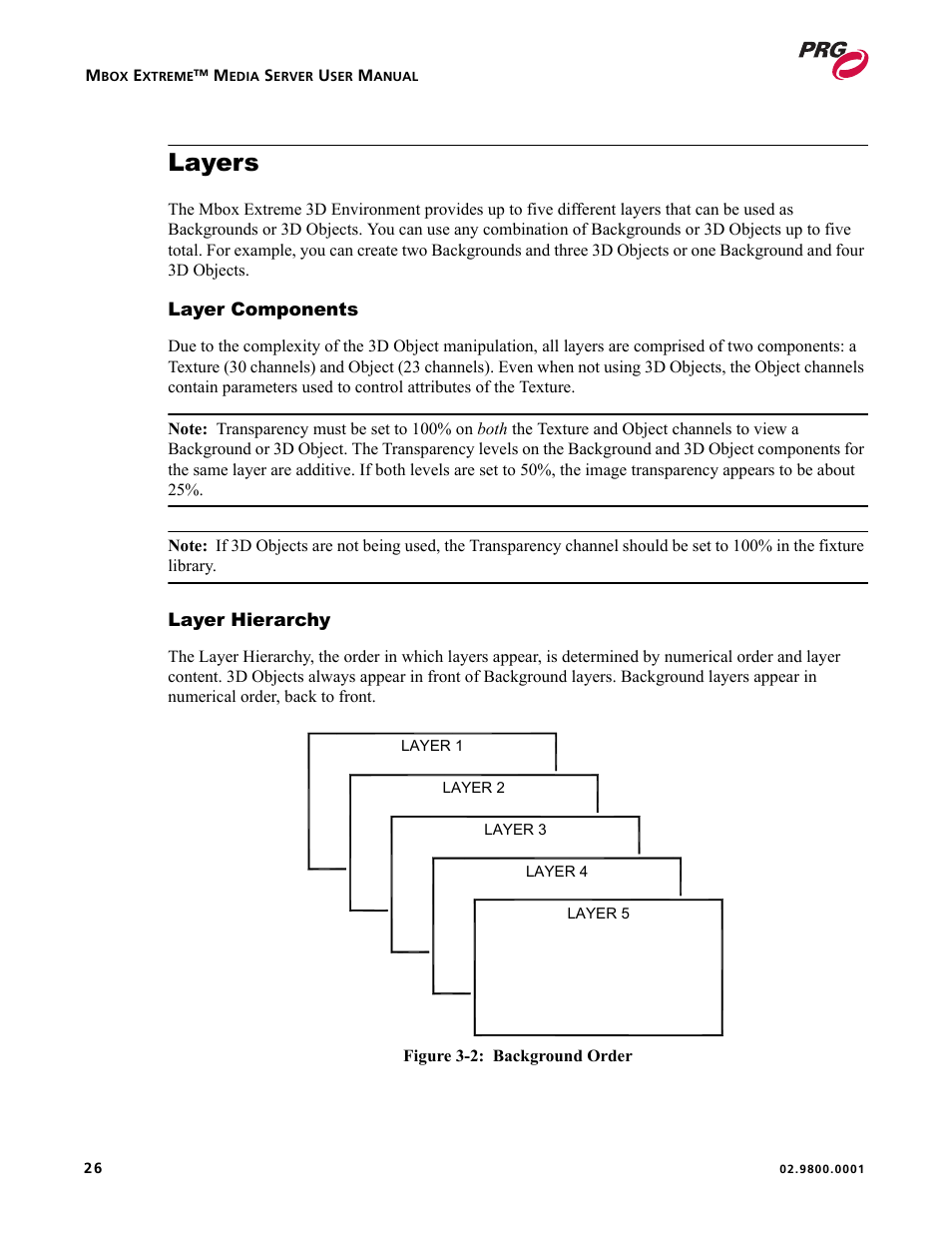 Layers, Layer components, Layer hierarchy | Layer components layer hierarchy | PRG Mbox EXtreme User Manual | Page 34 / 84