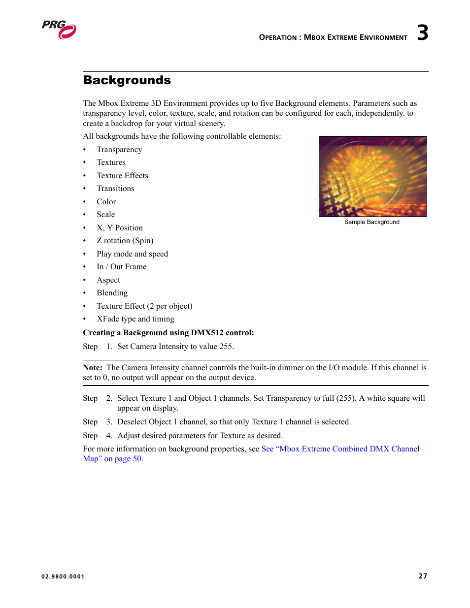 Backgrounds | PRG Mbox EXtreme User Manual | Page 35 / 84