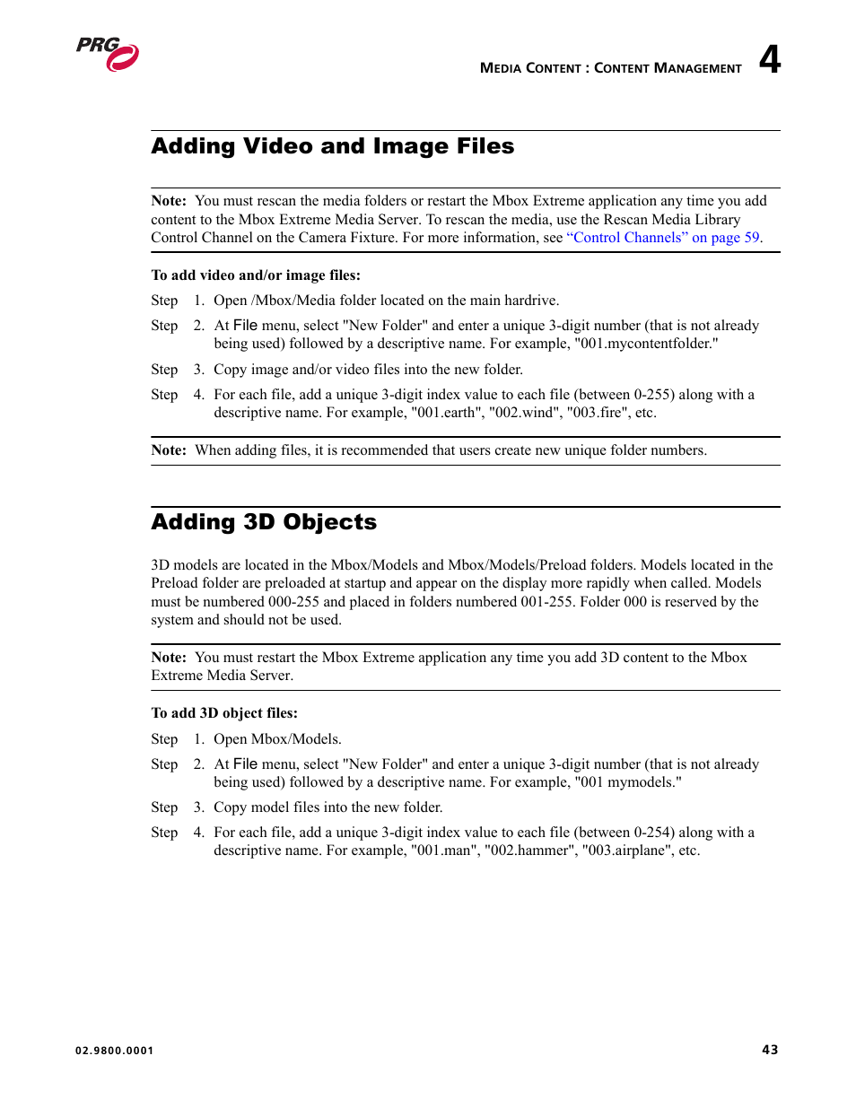 Adding video and image files, Adding 3d objects, Adding video and image files adding 3d objects | PRG Mbox EXtreme User Manual | Page 51 / 84