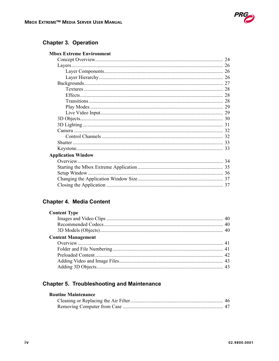 PRG Mbox EXtreme User Manual | Page 6 / 84