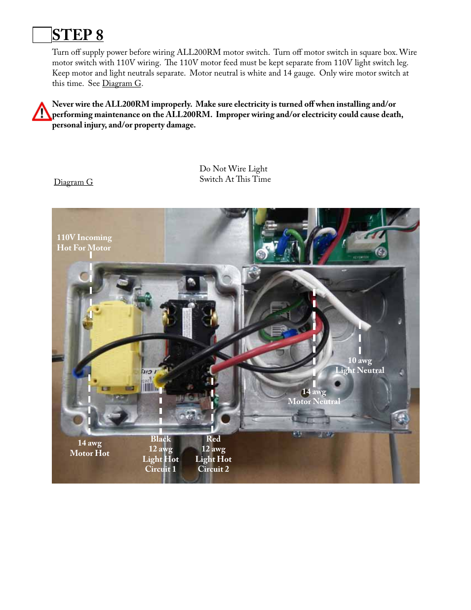 Step 8 | Aladdin Light Lift ALL200RM-CM(Two Circuit Fixtures Only) User Manual | Page 7 / 21