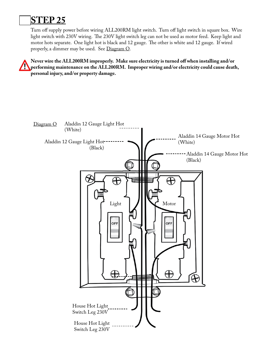 Step 25 | Aladdin Light Lift ALL200RM-CM-240V User Manual | Page 14 / 21