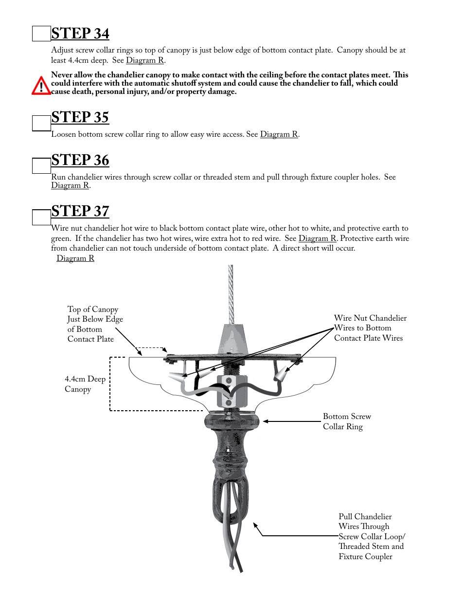 Step 34, Step 35, Step 36 | Step 37 | Aladdin Light Lift ALL200RM-CM-240V User Manual | Page 17 / 21