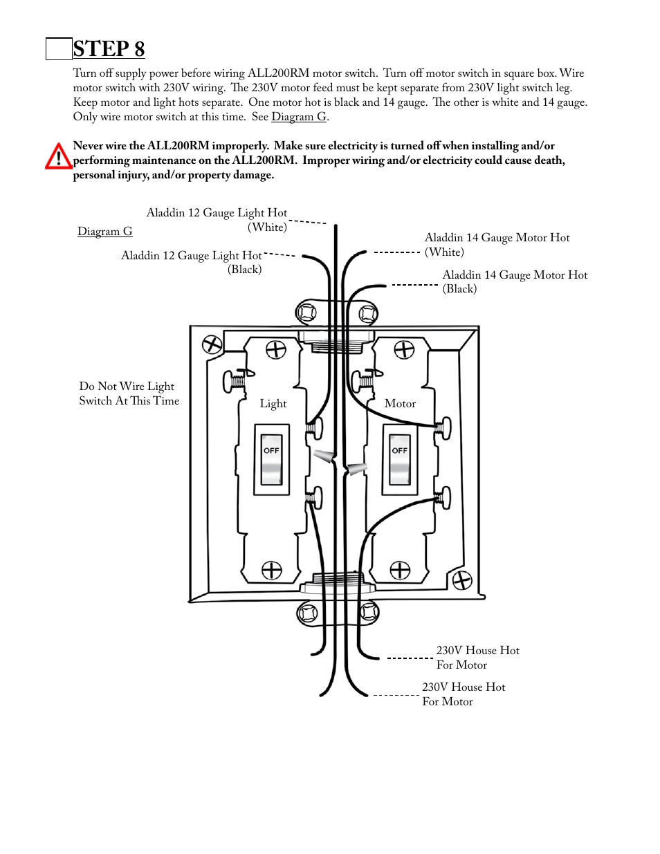 Step 8 | Aladdin Light Lift ALL200RM-CM-240V User Manual | Page 7 / 21