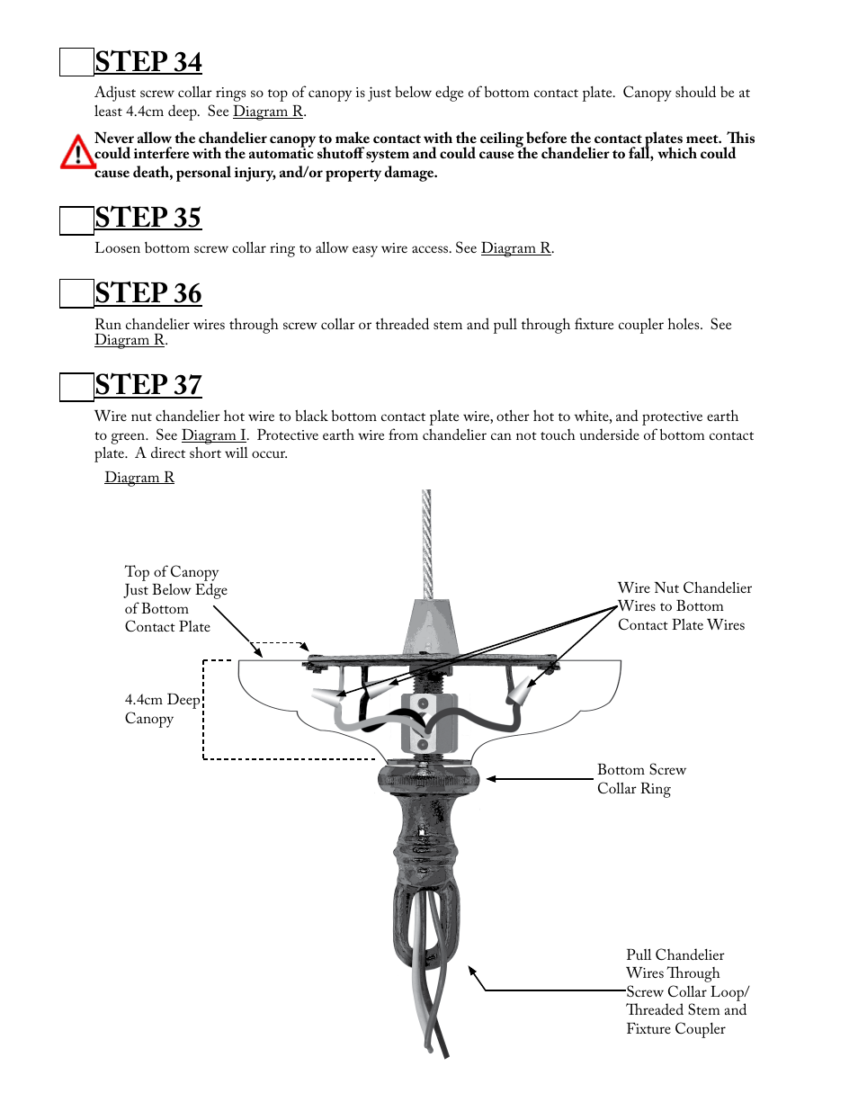 Step 34, Step 35, Step 36 | Step 37 | Aladdin Light Lift ALL700RM-CM-240V User Manual | Page 17 / 21