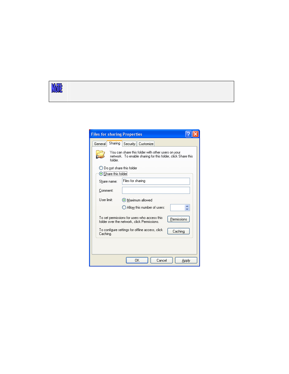 Sharing a folder | Storix Software SBAdmin (Enabling Backups for Windows and MAC OS X) User Manual | Page 15 / 19