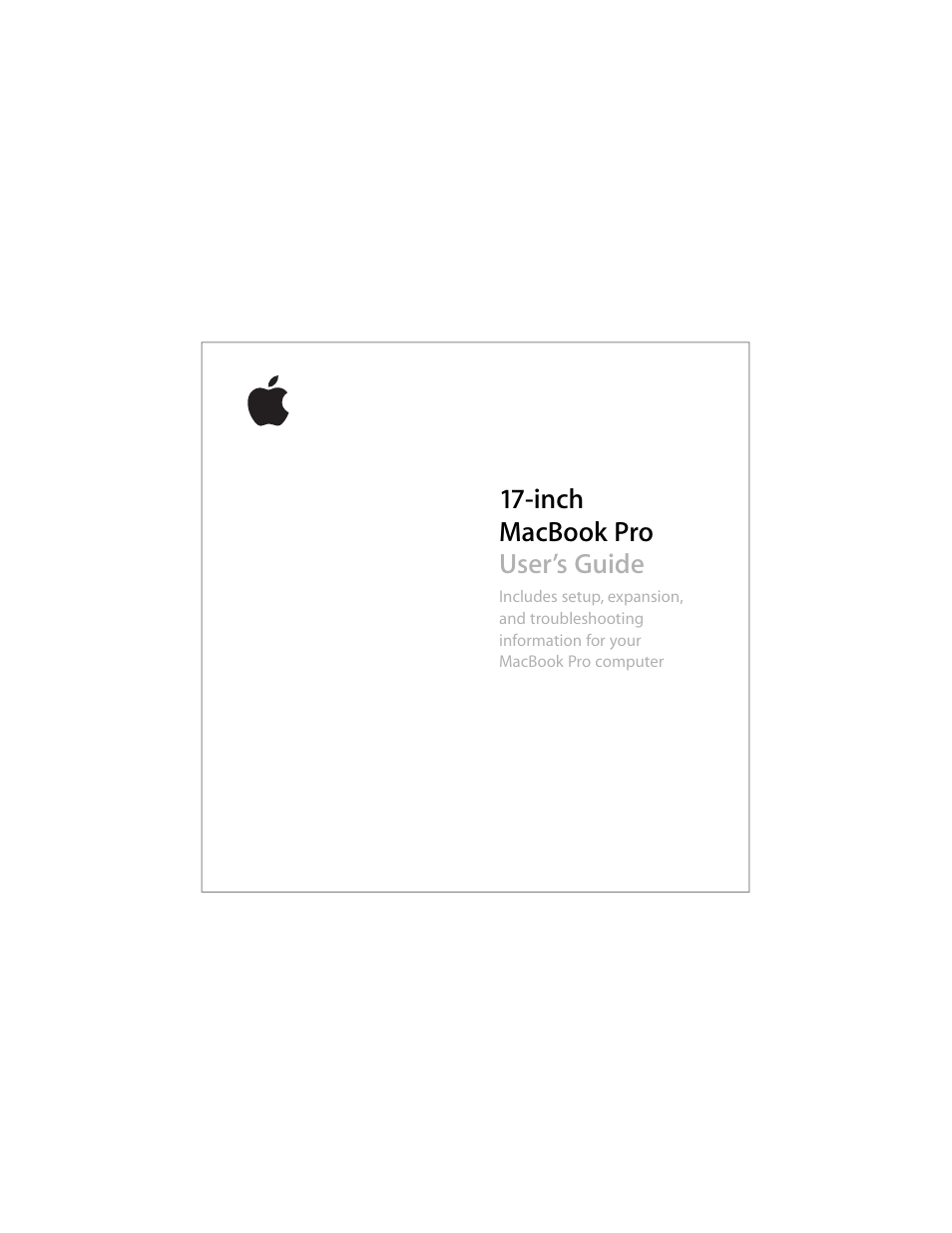 Apple 17-inch MacBook Pro (User’s Guide) User Manual | 144 pages