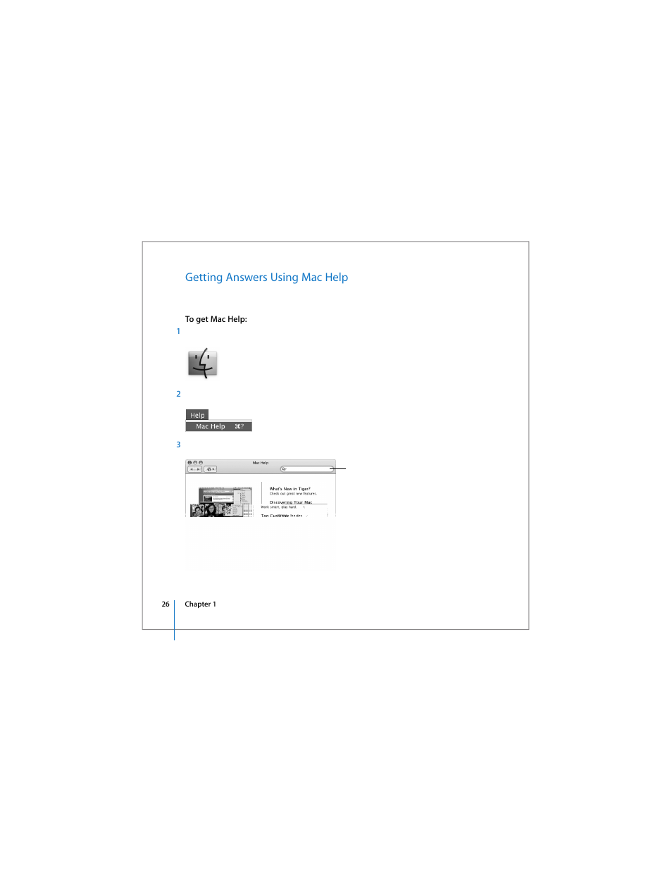 Getting answers using mac help | Apple 17-inch MacBook Pro (User’s Guide) User Manual | Page 26 / 144