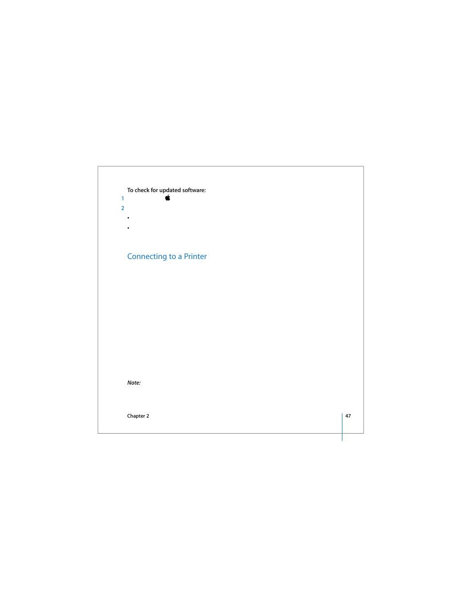 Connecting to a printer | Apple 17-inch MacBook Pro (User’s Guide) User Manual | Page 47 / 144