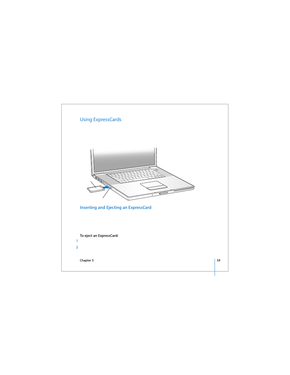 Using expresscards | Apple 17-inch MacBook Pro (User’s Guide) User Manual | Page 59 / 144