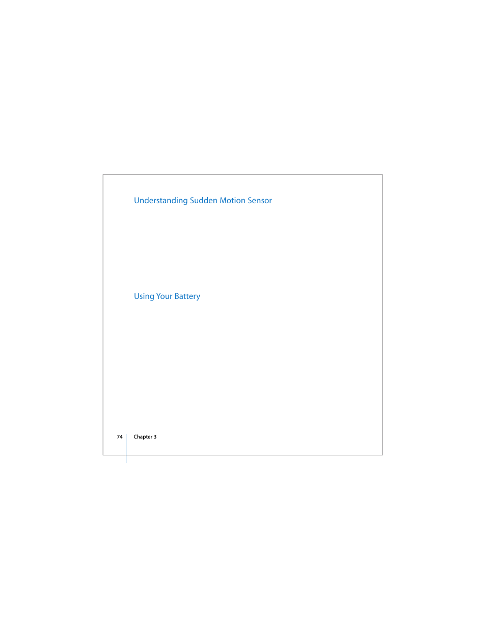 Understanding sudden motion sensor, Using your battery, Ee “understanding sudden motion sensor” on | Apple 17-inch MacBook Pro (User’s Guide) User Manual | Page 74 / 144