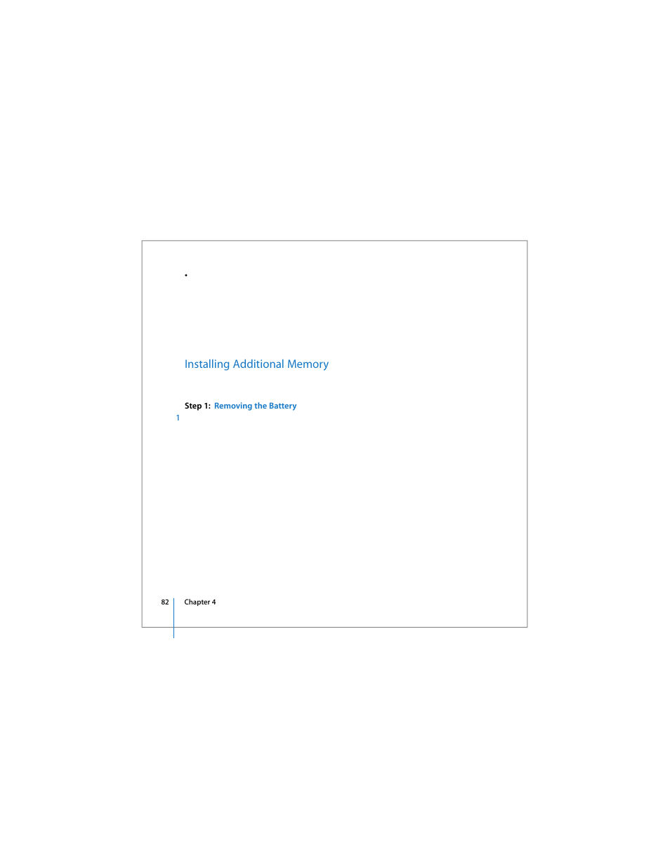 Installing additional memory, Removing the battery” on | Apple 17-inch MacBook Pro (User’s Guide) User Manual | Page 82 / 144