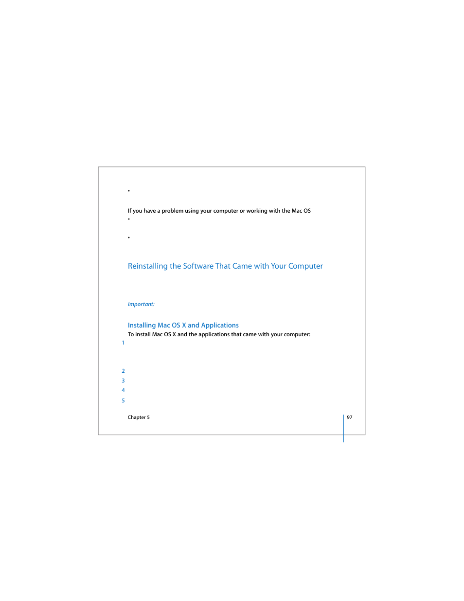 Ee “reinstalling the software that came with your | Apple 17-inch MacBook Pro (User’s Guide) User Manual | Page 97 / 144