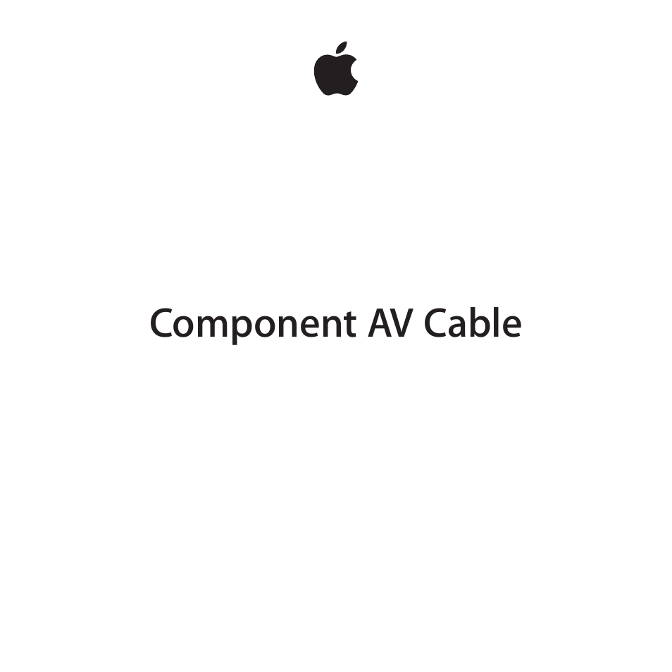 Apple Component AV Cable User Manual | 16 pages