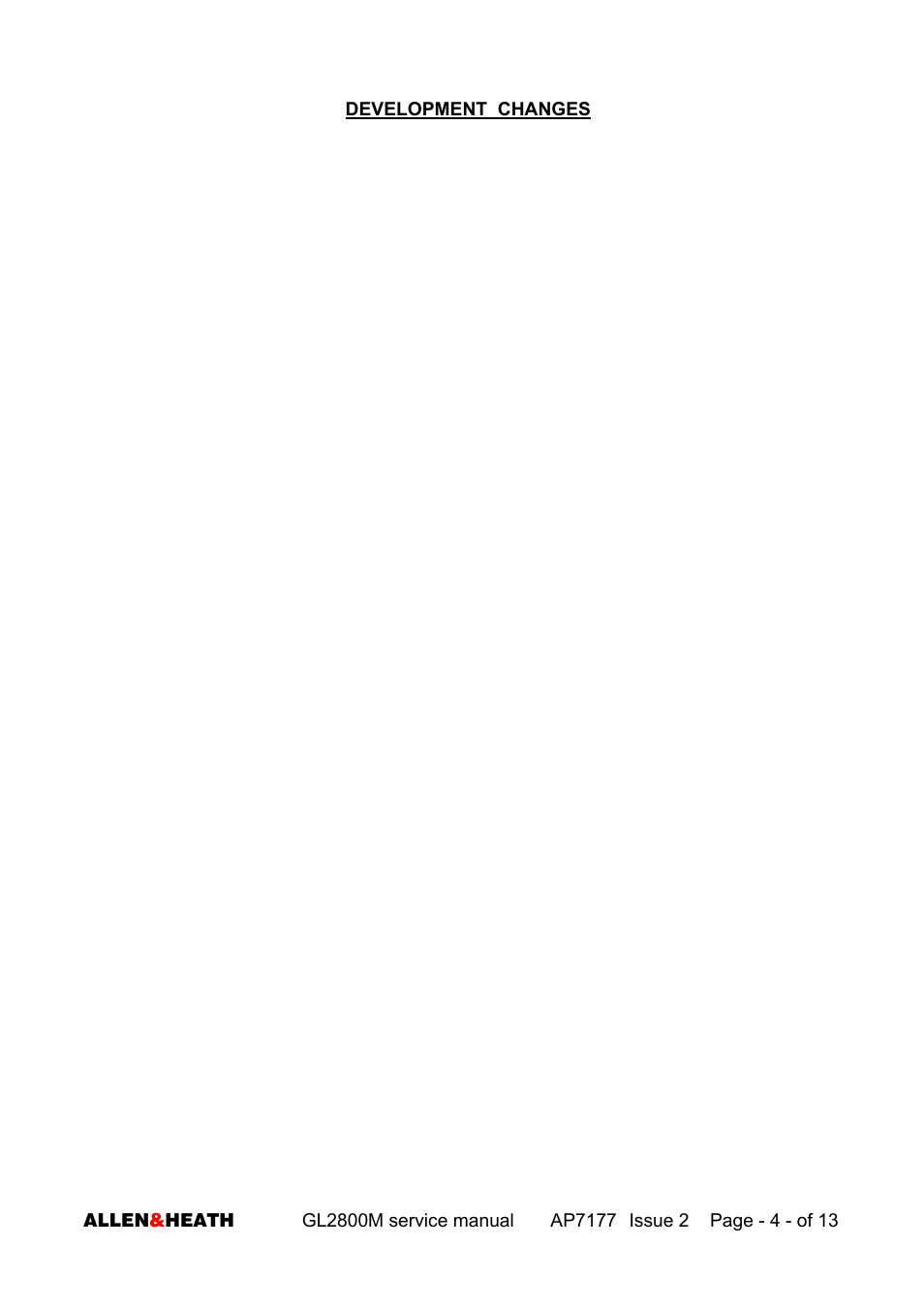Allen&Heath GL2800M SERVICE MANUAL User Manual | Page 4 / 13