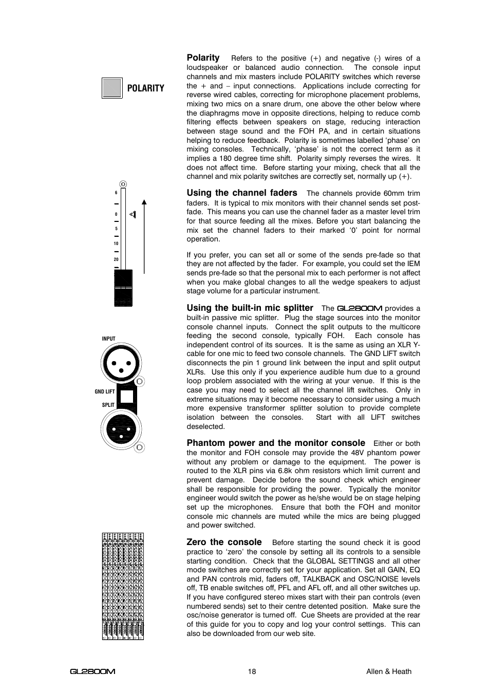 Allen&Heath GL2800M USER GUIDE User Manual | Page 18 / 23