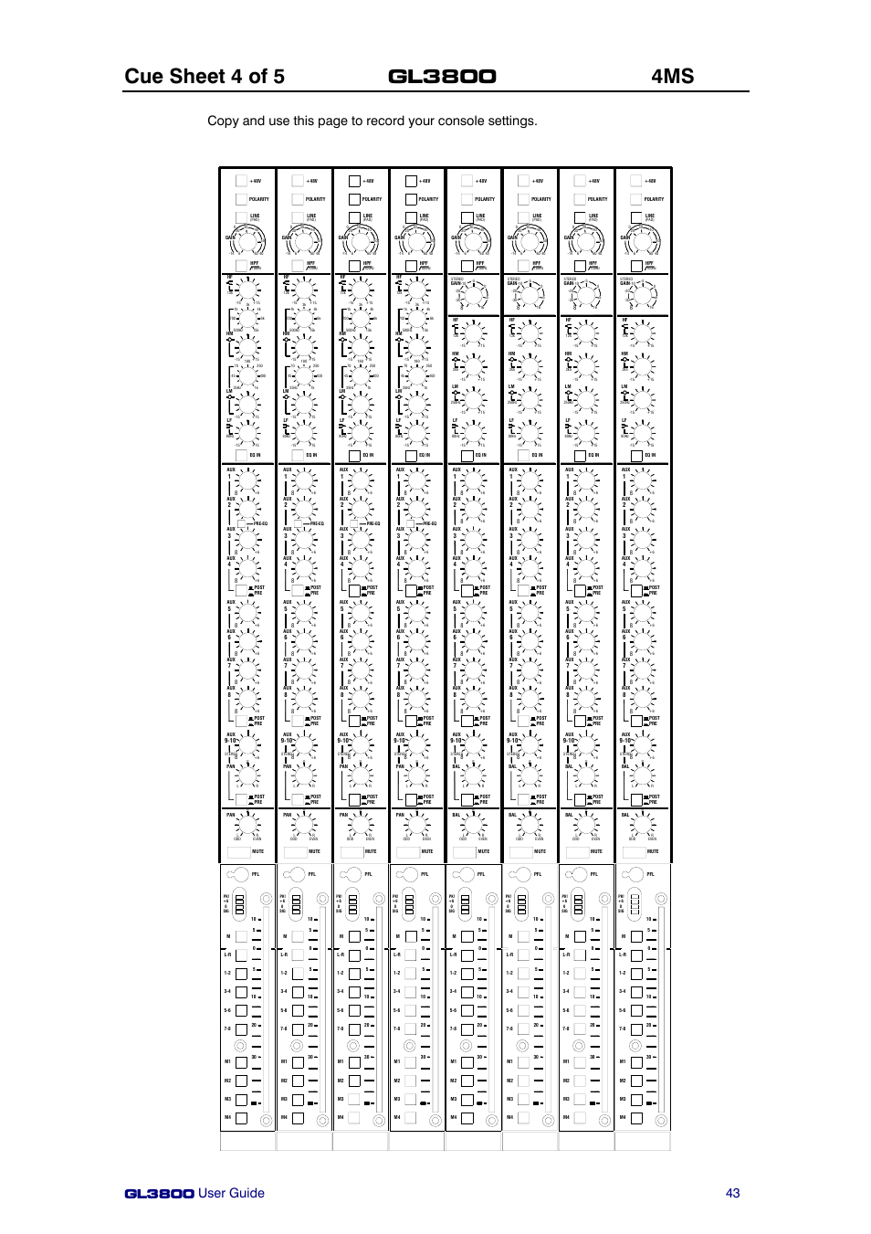 Allen&Heath GL3800 User Manual | Page 43 / 44