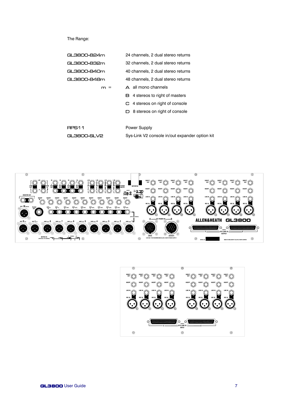 Gl3800, Allen&heath | Allen&Heath GL3800 User Manual | Page 7 / 44