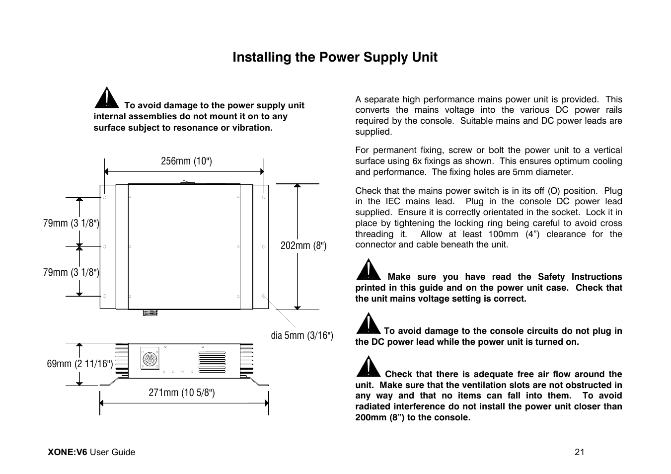 Installing the power supply unit | Allen&Heath Xone V6 User Manual | Page 21 / 42