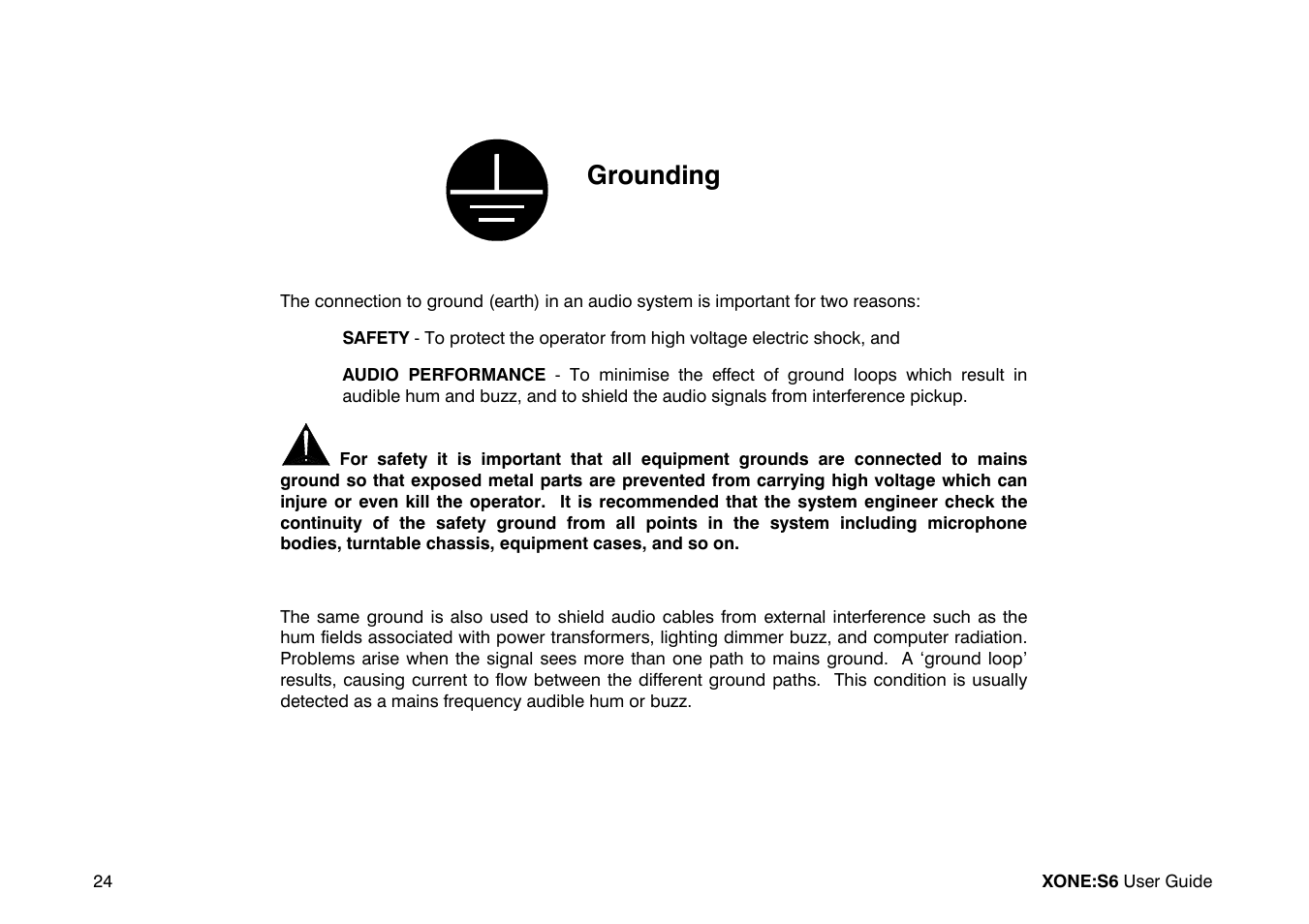 Grounding | Allen&Heath Xone S6 User Manual | Page 24 / 42