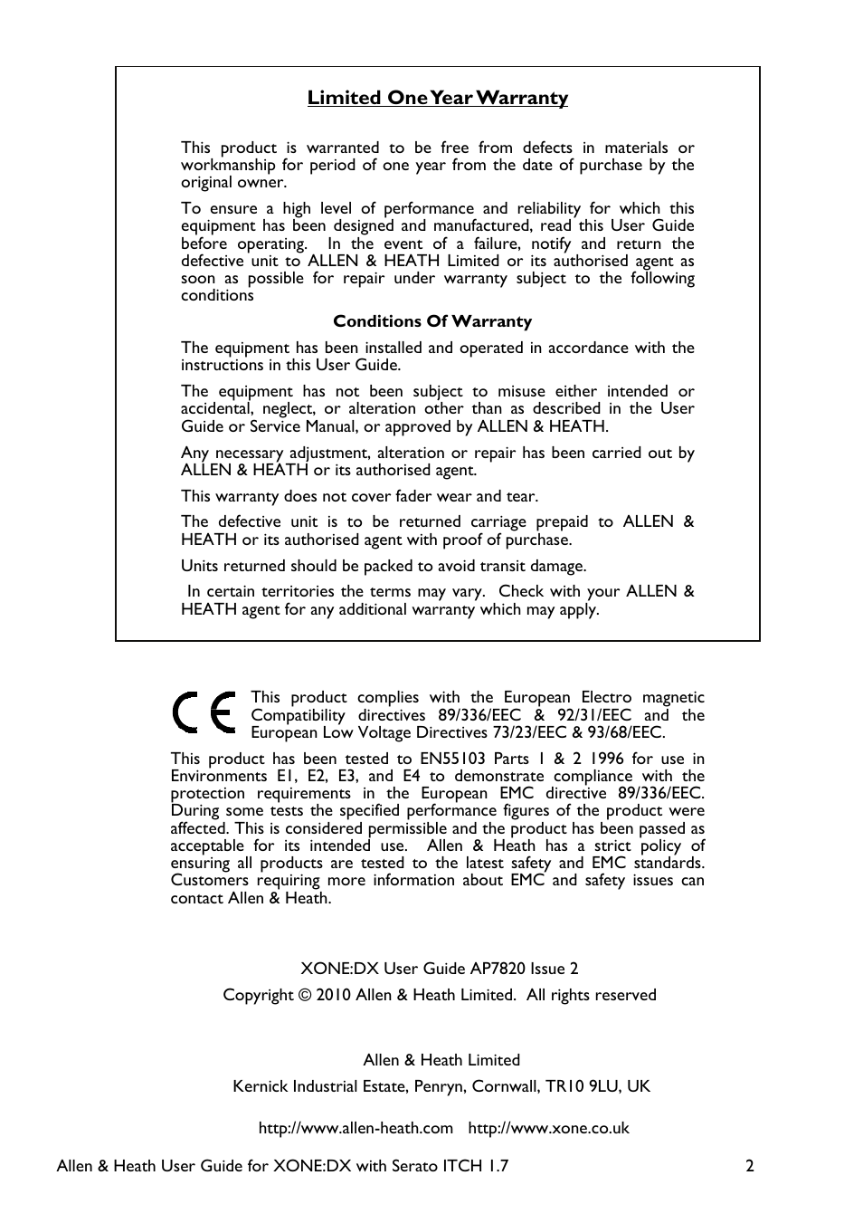 Allen&Heath Xone DX User Manual | Page 2 / 67