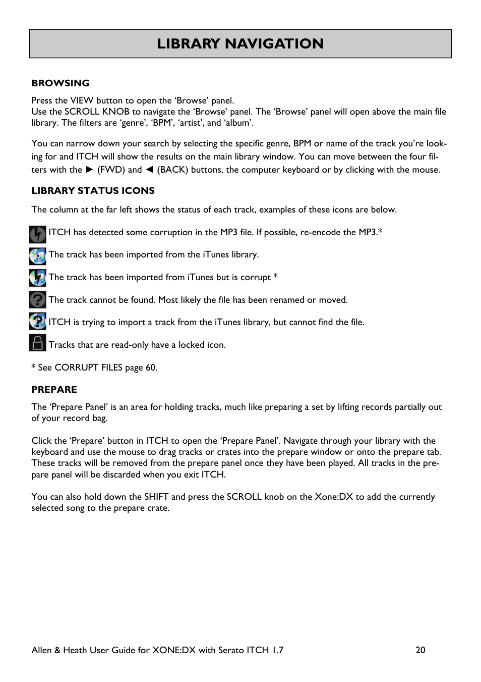 Library navigation | Allen&Heath Xone DX User Manual | Page 20 / 67