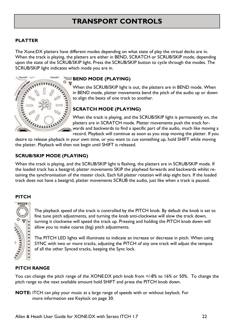 Transport controls | Allen&Heath Xone DX User Manual | Page 22 / 67