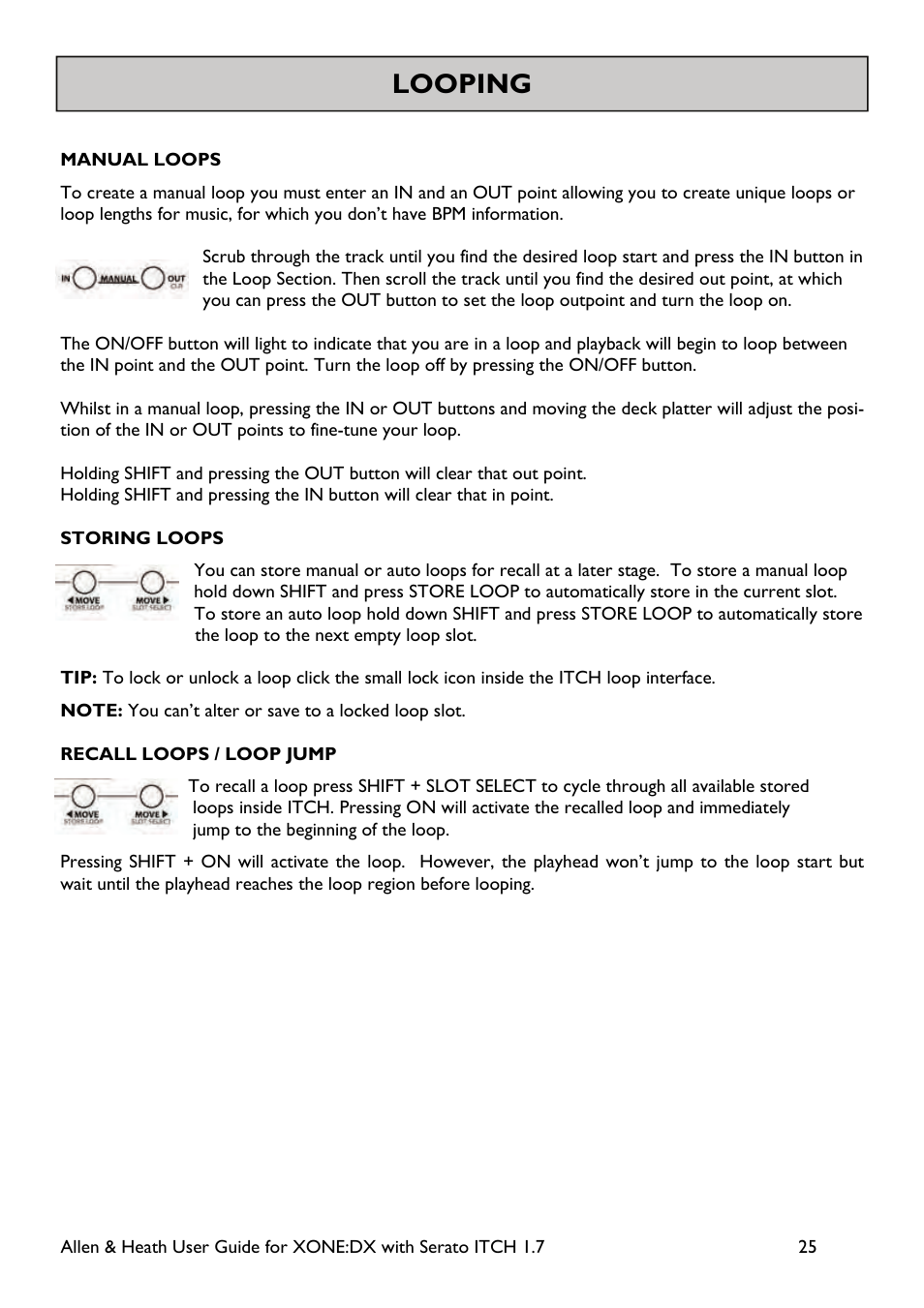 Looping | Allen&Heath Xone DX User Manual | Page 25 / 67