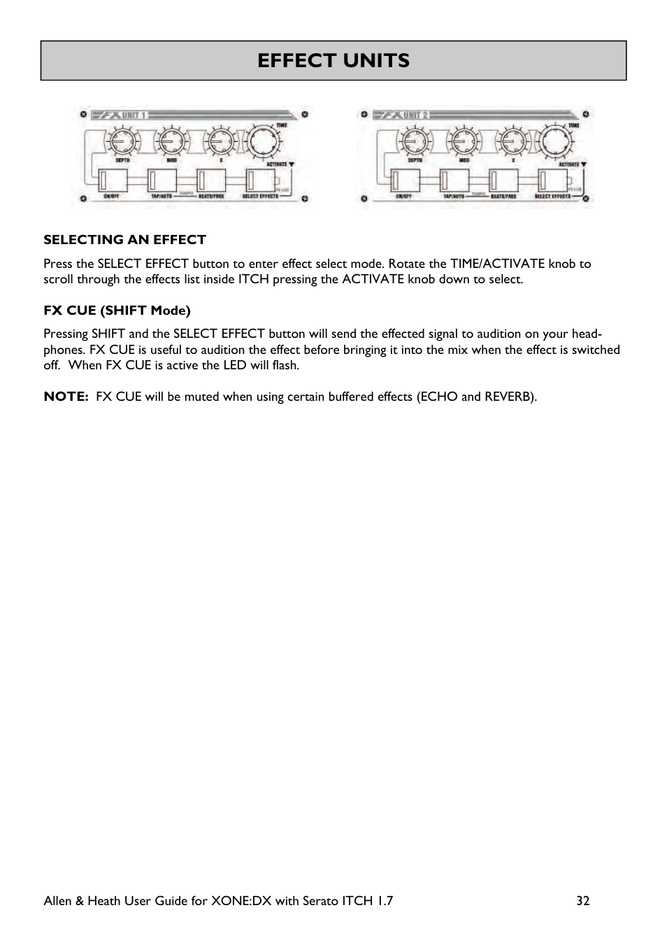 Effect units | Allen&Heath Xone DX User Manual | Page 32 / 67