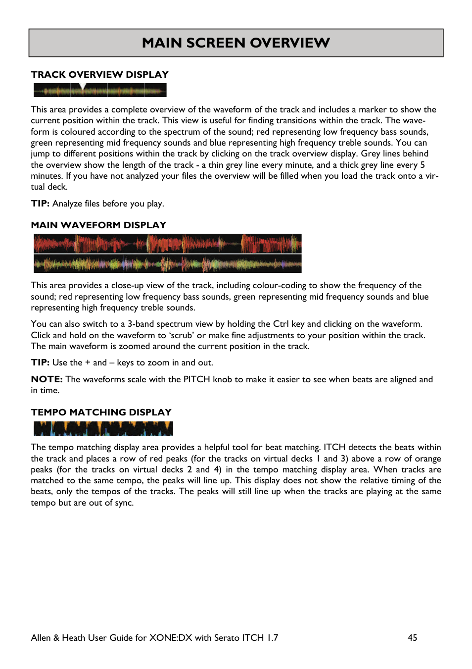 Main screen overview | Allen&Heath Xone DX User Manual | Page 45 / 67